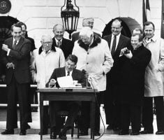 Social Security has lasted as long as it has thanks to the bipartisan deal that President Ronald Reagan and congressional leaders hammered out in 1983. AP Photo/Ed Reinke