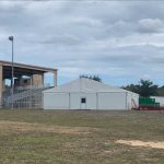 The makeshift FEMA recovery center at the County Fairgrounds. (Flagler County)