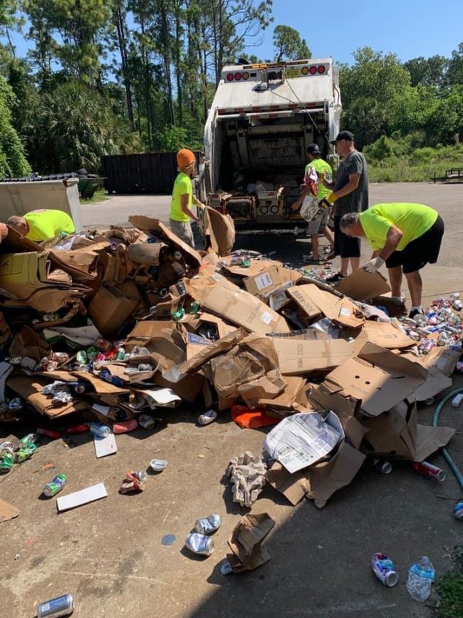 The way rrecyclable sorting was done in Flagler Beach not long ago.<br srcset=