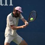 Reilly Opelka in his opening round match at the US Open this week, which he lost. (USTA)