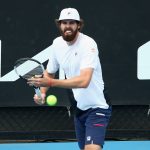 Reilly Opelka warming up for the Australian Open this week. (Tennis Australia)