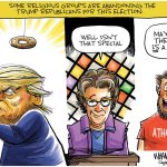 Some religious groups abandoning Trump by Dave Whamond, Canada, PoliticalCartoons.com