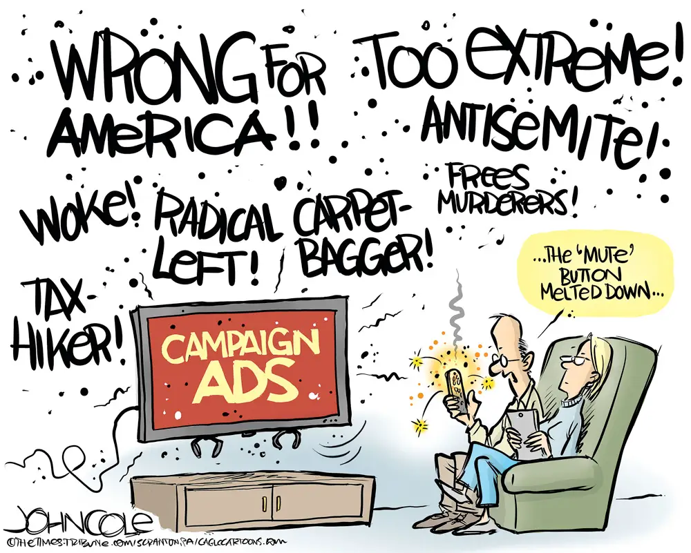 remote negative campaign ads cartoon