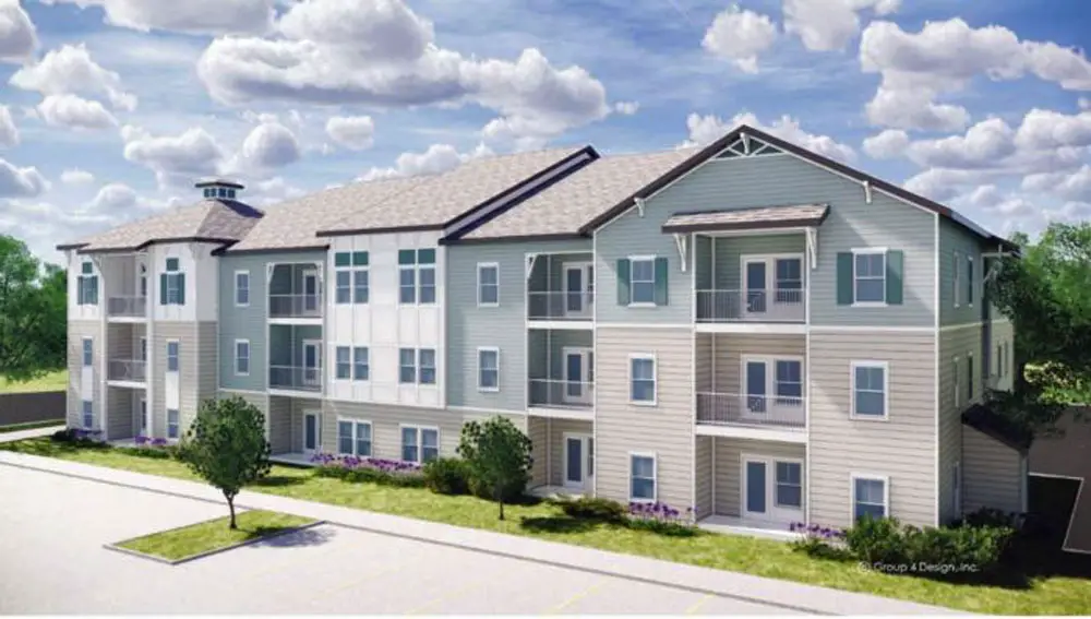 A rendering of the sort of apartments Piedmont Private Equity, the firm behind the 240-apartment complex planned for Roberts Road in Flagler Beach, builds, this one in Ridgeville, S.C. (Piedmont Private Equity)