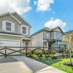 A rendering of the DR Horton houses replacing the townhomes.