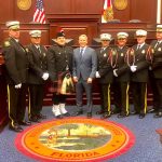 Rep. Paul Renner and the Palm Coast Fire Department's Honor Guard in the well of the Florida House. (Palm Coast)