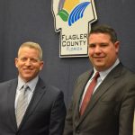 Rep. Paul Renner, left, and Sen. Travis Hutson hold the annual legislative devegation meeting in Bunnell this afternoon. (© FlaglerLive)