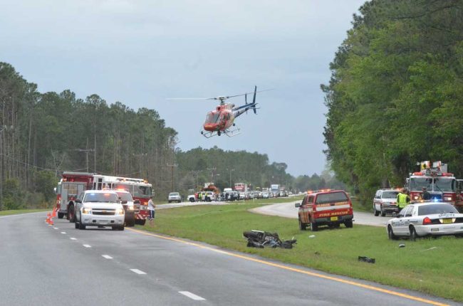 FireFlight to the rescue, U.S. 1. (© FlaglerLive)