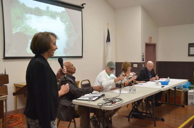 Former County Commissioner Barbara Revels moderated the Save Flagler Beach forum on Thursday. (© FlaglerLive)