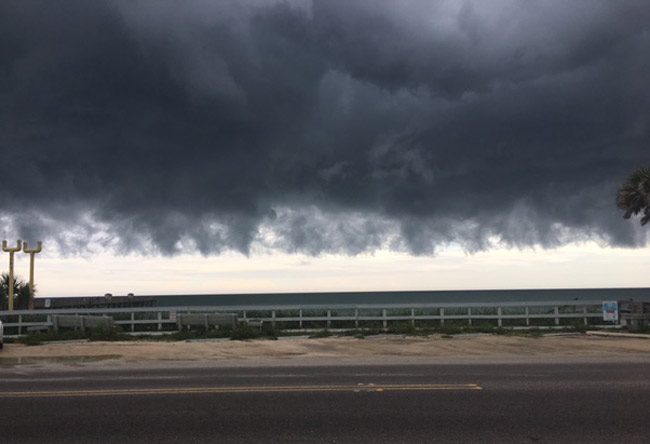 'Cool storm' was Barbara Revels's subject line of the email to which the former county commissioner attached the above picture, taken outside her Coquina Real Estate and Construction office on A1A in Flagler Beach Wednesday afternoon. 