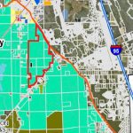 The rezoning is outlined in red. The light blue represents the current future land use designation for the land--agriculture and siviculture. The map is from the city's staff report on the proposed land use and rezoning.