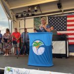 Bunnell Mayor Catherine Robinson was among the many elected officials who read the Declaration of Independence at the July 4 ceremonies before the fireworks at the county airport last Saturday. (Palm Coast)