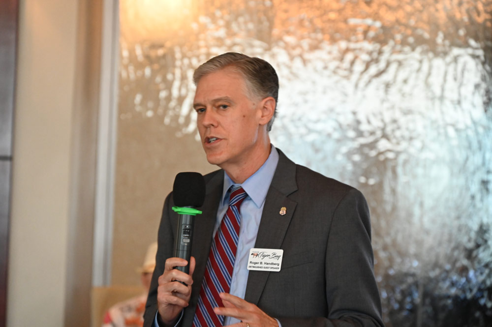 Roger Handberg during his last appearance at Flagler Tiger Bay Club in September, when he was still U.S. Attorney. (© FlaglerLive)