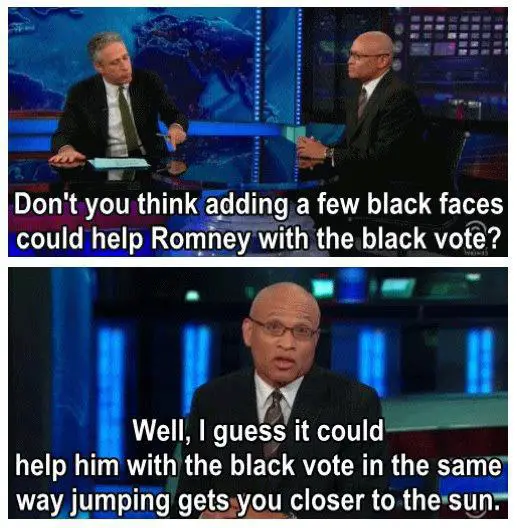 romney black vote daily show