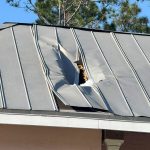 Ice falling from the sky with the force of a missile tore through the metal roof of a Seminole Woods house on Monday afternoon. No one was home. (Palm Coast Fire Department)