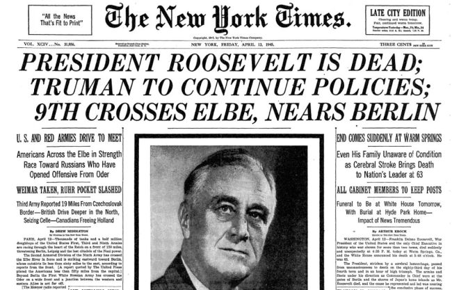 roosevelt dies