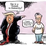 Trump calls Rosie O’Donnell Threat to humanity by Jonathan Brown, PoliticalCartoons.com