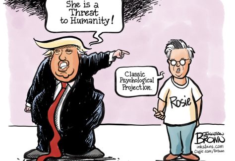 Trump calls Rosie O’Donnell Threat to humanity by Jonathan Brown, PoliticalCartoons.com