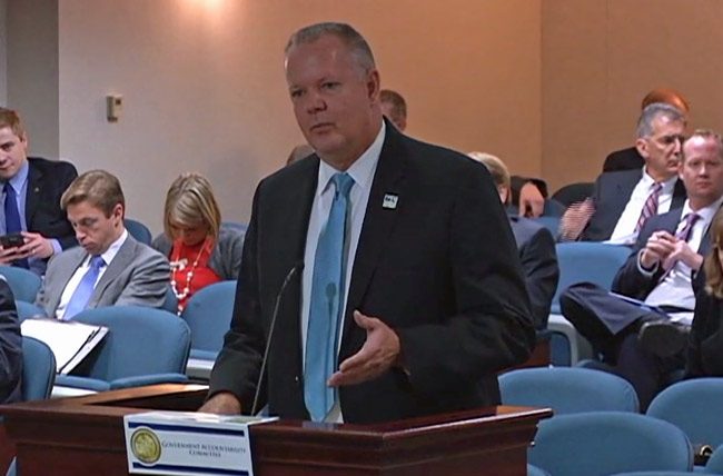 Flagler Executive Airport Roy Sieger in his appearance before Paul Renner's Ways and Means Committee Wednesday in Tallahassee. 