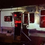 The RV on Lake Drive in Bunnell after the fire. (Bunnell Police Department)