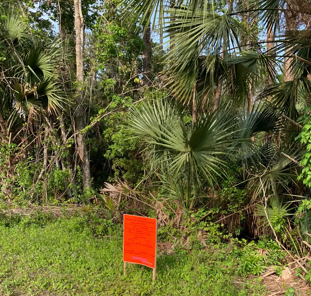 Subdivision coming soon: the telltale sign on Ryan Drive. (Palm Coast)