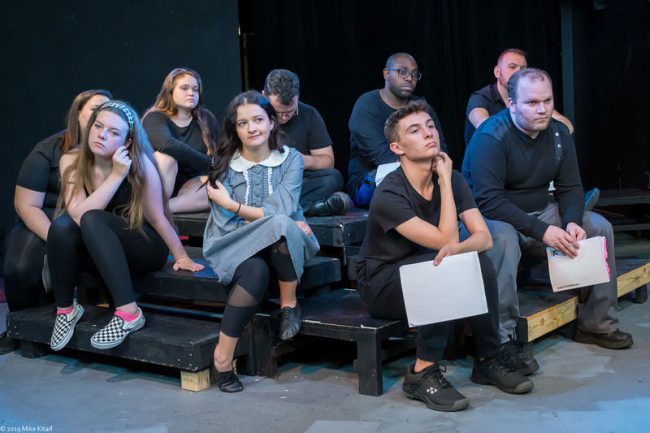 Some of the cast of the City Repertory Theatre production of “Spring Awakening” includes, clockwise from front: Agata Sokolska, Alma Rugg, Lora Thompson, Savanna Dacosta, Beau Wade, Kelvin Oats, Garrett Marinconz, Alex Loucks and Gabriel Auletti. (Mike Kitaif)