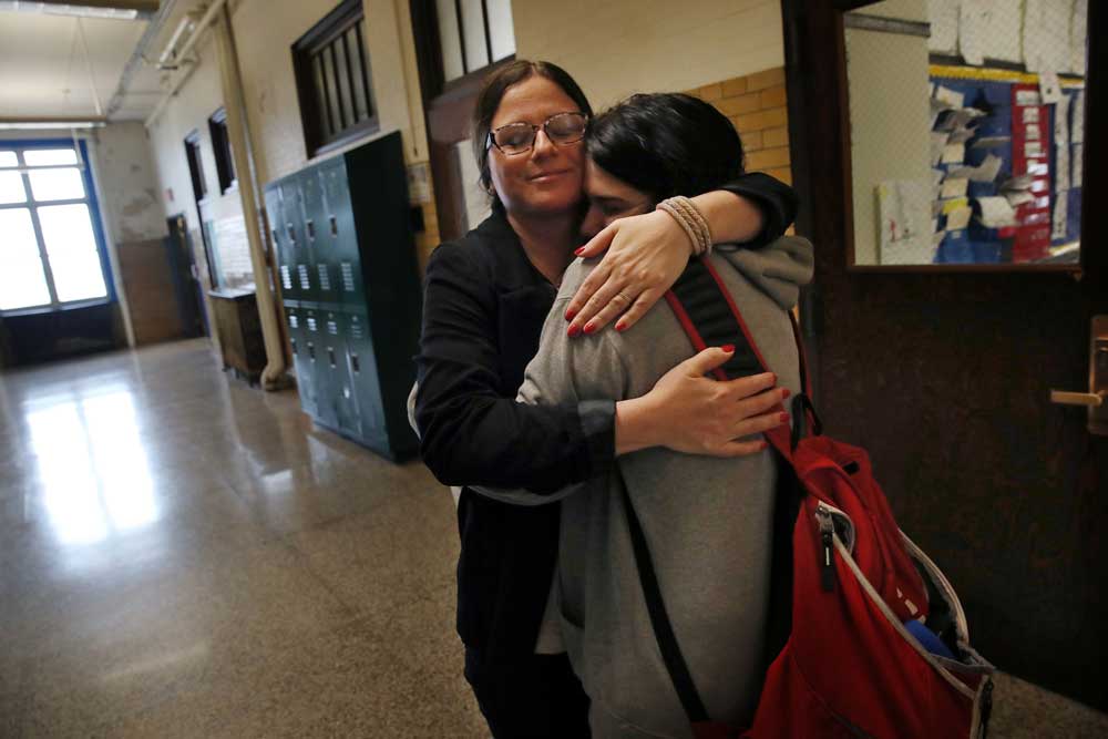 School counselors like Jacquelyn Indrisano, left, can help students feel welcome and safe at school. 