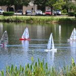 Model sailboats in Palm Coast's Central Park. (© FlaglerLive)