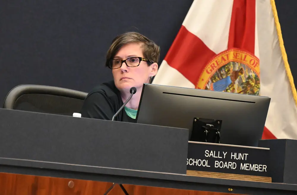 School Board member Sally Hunt thinks proclamations and spotlights take too much of the board's time. (© FlaglerLive)