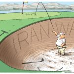 Trump Golfing in Iran Sand Trap (RJ Matson)
