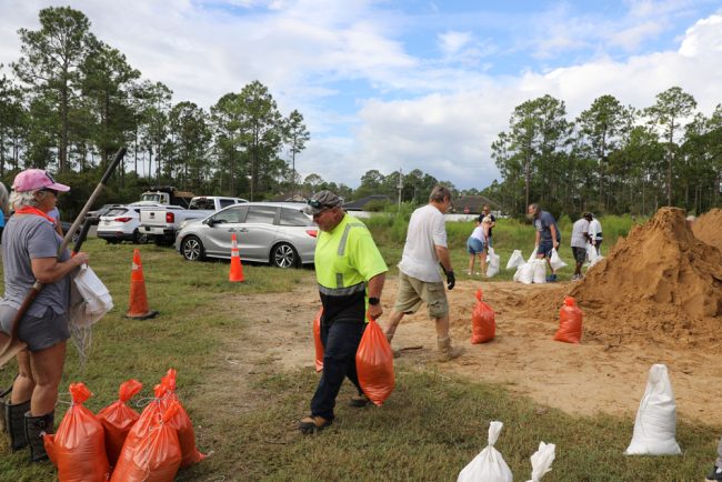 Palm Coast crews distributed some 80,000 sandbags. (Palm Coast)