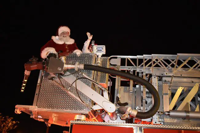 Santa arriving at last year's Starliught Parade in Palm Coast's Town Center. This year's parade is scheduled for Dec. 9. (Palm Coast)