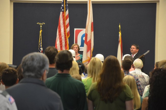 flagler school board pledge flag