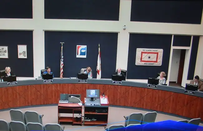Divided 3-2, the Flagler school board Tuesday refused revisiting its school calendar, even though the Legislature passed a law that addresses the board's concerns.  (© FlaglerLive)