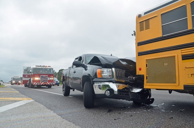 The wreck involved a GMC Sierra 5LE. Click on the image for larger view. (© FlaglerLive)