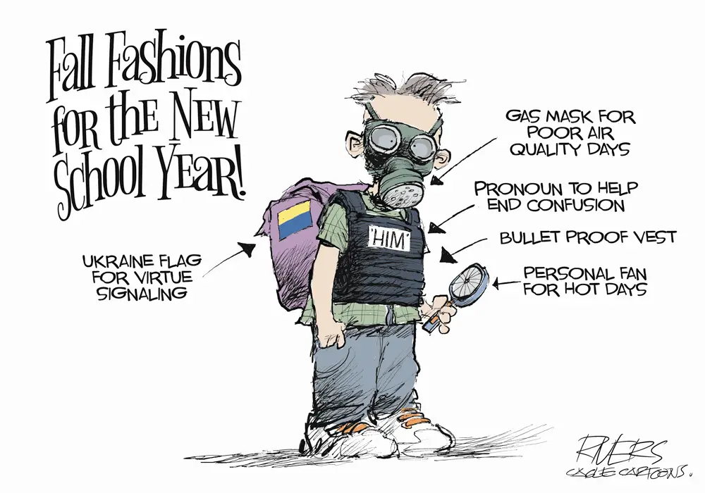 New School Fashions by Rivers, CagleCartoons.com