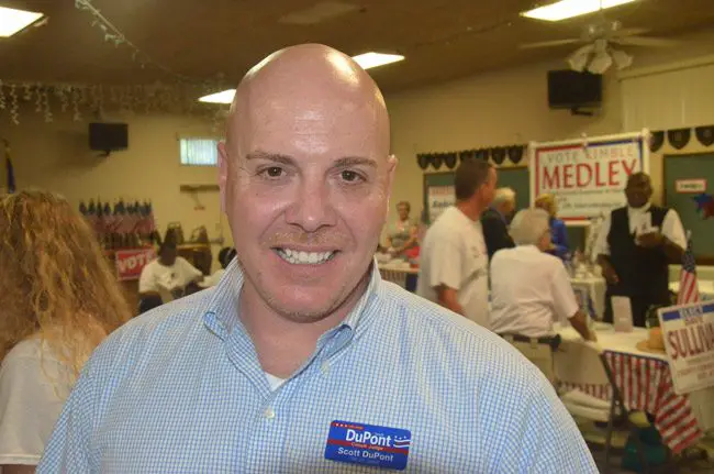 Scott DuPont in Flagler during his 2016 run for re-election. (© FlaglerLive)