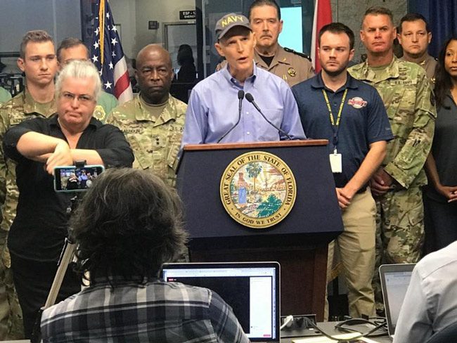 Gov. Rick Scott at this morning's briefing. (NSF)