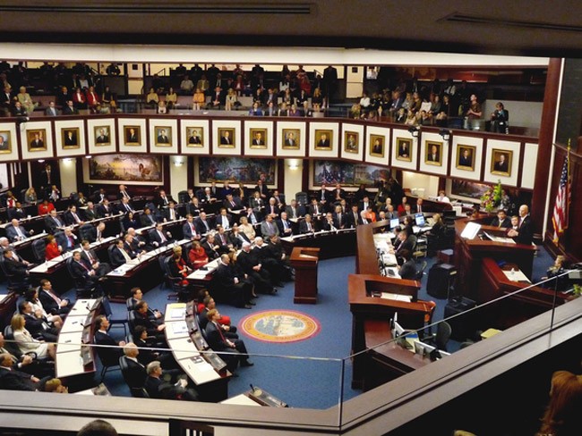 Gov. Rick Scott delivering a previous State of the State address. (Florida Memory)