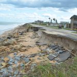 The repeat the county and Flagler Beach are trying to avoid: A1A south of the pier after Hurricane Matthew in October 2016. (© FlaglerLive)