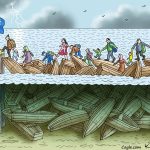 The real and ongoing tragedies at sea. "Refugee Drama." (Marian Kamensky, Austria)