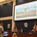 Sean McDermott, a special magistrate, at the beginning of this afternoon's hearing on the Old Dixie motel property. (© FlaglerLive)