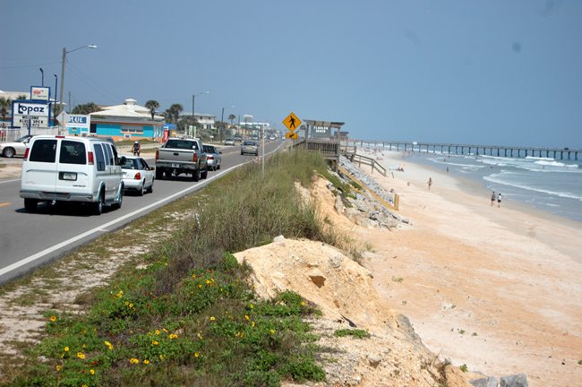 It isn;t just about opposing a seawall. Flagler Beach needs a plan to protect A1A. (© FlaglerLive)