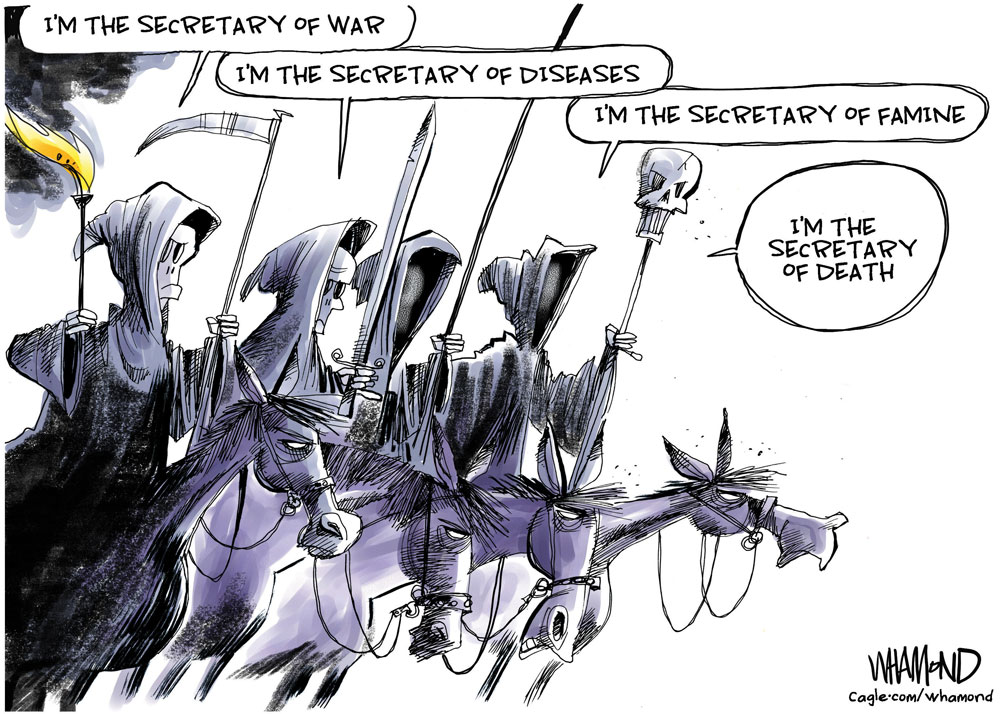 Four Departments of the Apocalypse by Dave Whamond, Canada, PoliticalCartoons.com