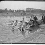 Bathing on a hot day in Paris, 1932.