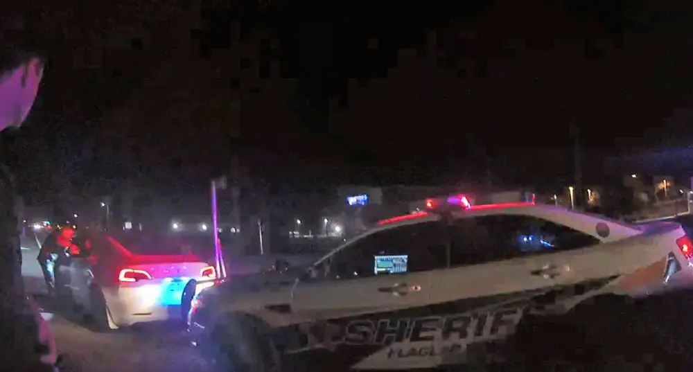 An image from the scene at the Tesla traffic stop last Friday. (FCSO)