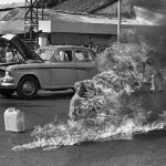 On June 11, 1963, Thich Quang Duc, a Buddhist monk, burns himself to death on a Saigon street to protest persecution of Buddhists by the South Vietnamese government. (AP/Malcolm Browne)