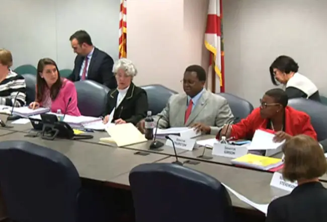 Members of the Joint Legislative Auditing Committee as they voted today. (FlaglerLive via Florida Channel)