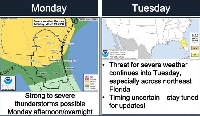 severe weather northeast florida