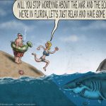 Florida Vacationers Ignore Approaching Shark. (Sean Delonas)